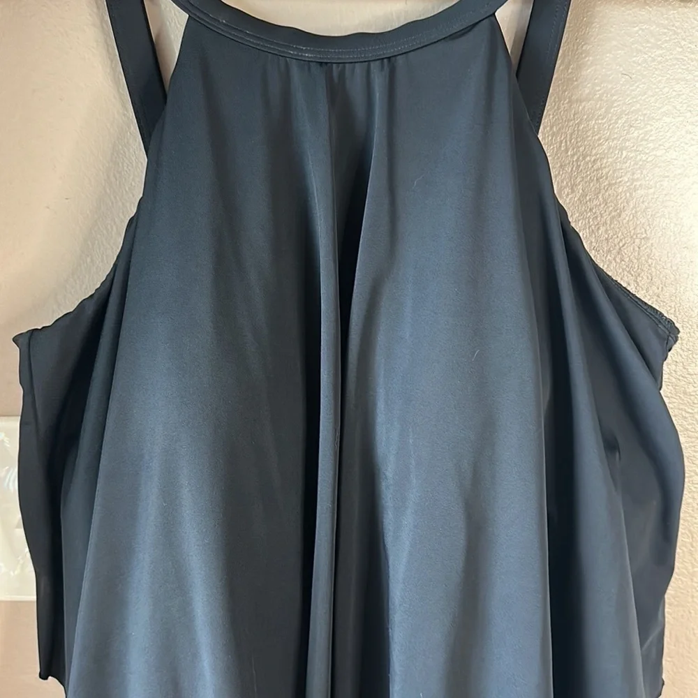 FIT 4 U Black Tiered High Neck One Piece Swim Romper